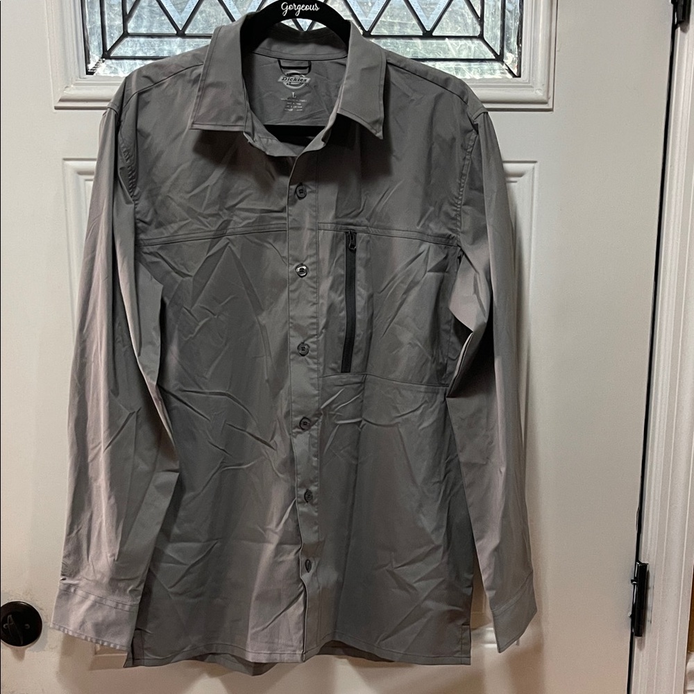 Dickies gray Long Sleeve Button-Up Shirt